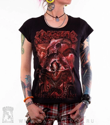 женская футболка kreator "gods of violence"