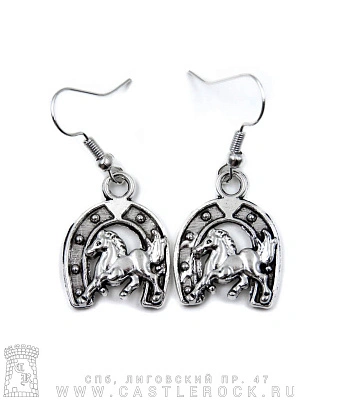 серьги подкова и лошадь