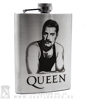 фляга стальная с гравировкой queen freddie mercury 8 oz