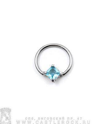 Кольцо BCR Сталь со Стразом (голубым) 1,6 х 14 х 9
