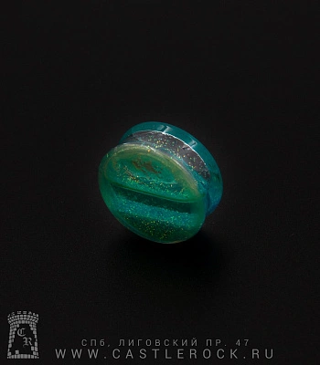 Плаг Акрил с Блестками Зелено-Голубой 26 мм