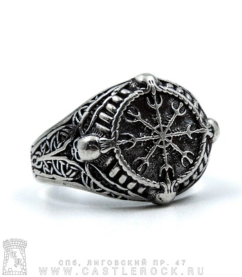 кольцо агисхьяльм шлем ужаса и черепа (разъемное)