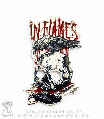 значок цанга in flames (ворон на черепе)