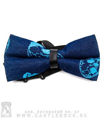 галстук-бабочка черепа голубые (синий)