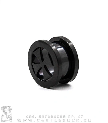 Плаг Сталь Черный Крест Железный 14 мм