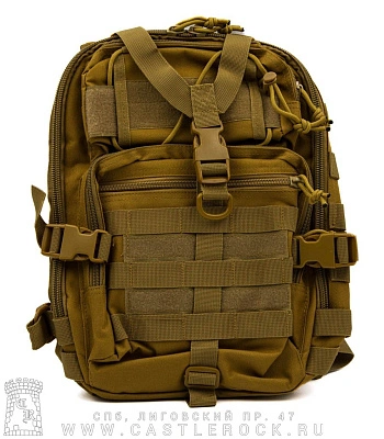 сумка на плечо текстиль с ремнями и контактными лентами (оливковая)