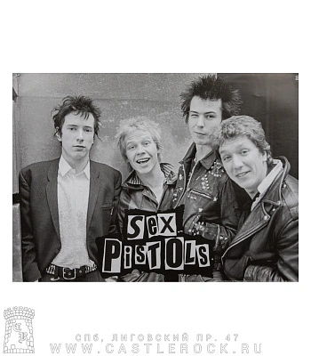 плакат sex pistols (группа, ч/б)