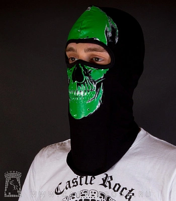 шапка балаклава череп человека (зеленый)