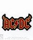 нашивка ac/dc (лого красное с рогами, вышивка)