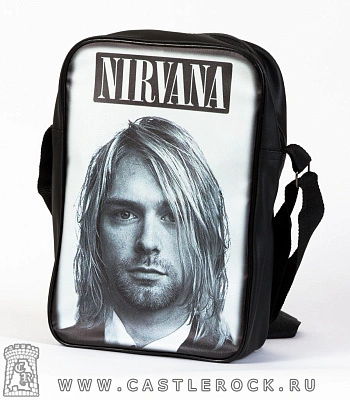 сумка к/з nirvana kurt cobain (ч/б)