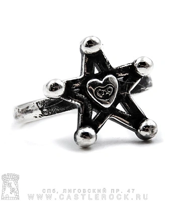 кольцо звезда с сердцем