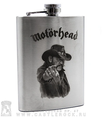 фляга стальная с гравировкой motorhead lemmy 8 oz