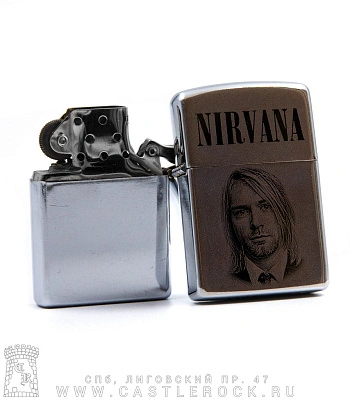 зажигалка с гравировкой nirvana kurt cobain