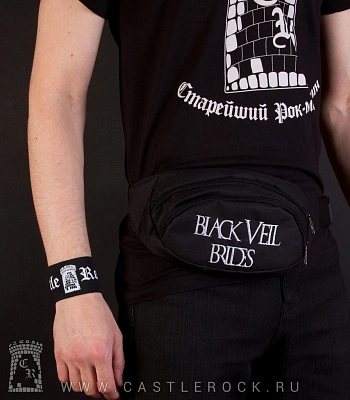 сумка на пояс с вышивкой black veil brides