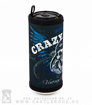 чехол на банку череп "crazy biker"