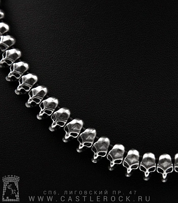 бусы стальные черепа (кожаный шнурок, 12 мм)