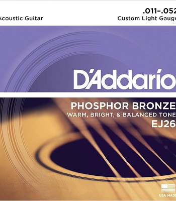 струны d'addario бронзовые для акустической гитары ej26