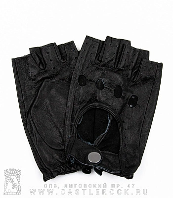 перчатки кожаные мужские обр/пал (перфорация, на кнопке)