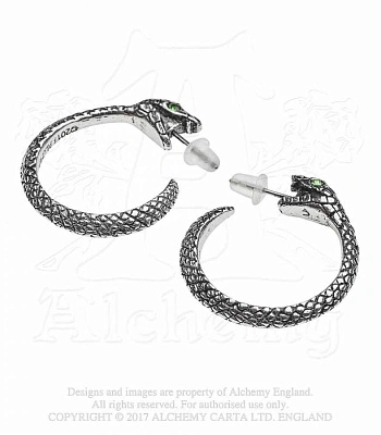 серьги alchemy gothic (алхимия готик) e403 the sophia serpent