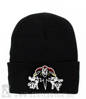 шапка с отворотом и вышивкой король и шут (лого)