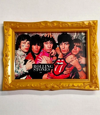 магнит прямоугольный rolling stones (группа, лого, багет)