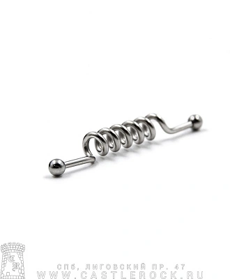 Штанга Индастриал Сталь с Шариками и Спиралью (6 витков) 1,6 х 42 х 4/4