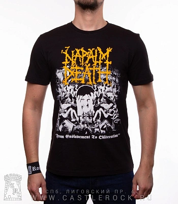 футболка napalm death "from enslavement to obliteration"