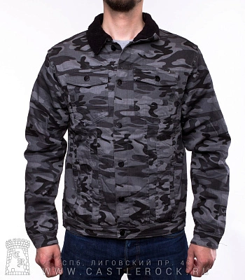 куртка джинсовая милитари утепленная (камуфляж серый) 900