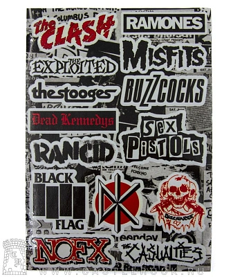 набор наклеек логотипы групп punk rock (стикерпак)