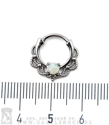 Кликер для септума Кружево (опалит белый)