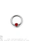 Кольцо BCR Сталь с Шариком со Стразом (красным) 1,6 х 11 х 5
