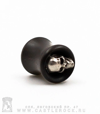 Плаг Дерево с Вставкой Череп 8 мм