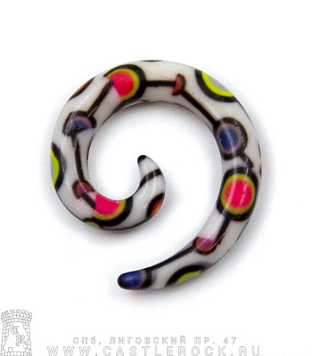 Растяжка Акрил Спираль Круги (разноцветные, белая) 4 мм