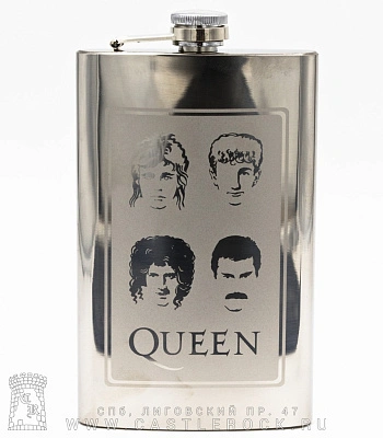 фляга стальная с гравировкой queen (группа) 10 oz