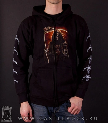 балахон на молнии смерть с косой и часами