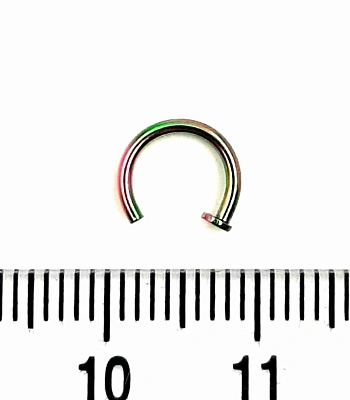 Кольцо для носа Сталь Разжимное "Бензиновое" со Стопором 1 х 6