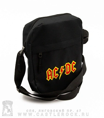 сумка на плечо с вышивкой ac/dc (кант желтый)