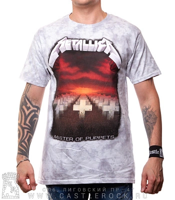 футболка metallica "master of puppets" (варенка, серая светлая)