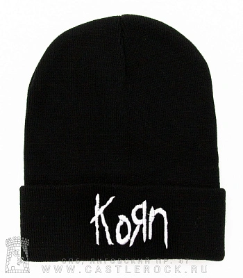 шапка с отворотом и вышивкой korn