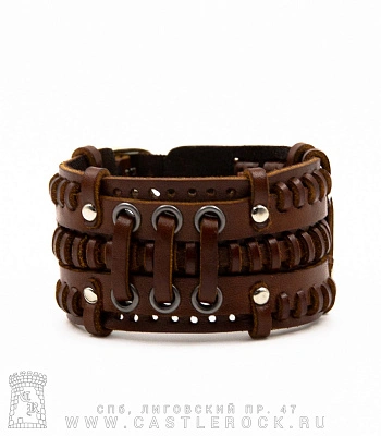 напульсник кожаный стимпанк коричневый (bspk-3)