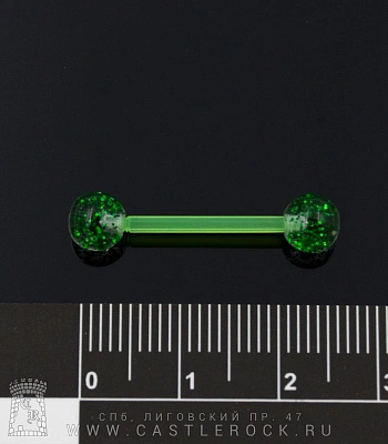 Штанга Биофлекс с Акриловыми Шариками с Блестками (зеленая) 1,6 х 16 х 6/6