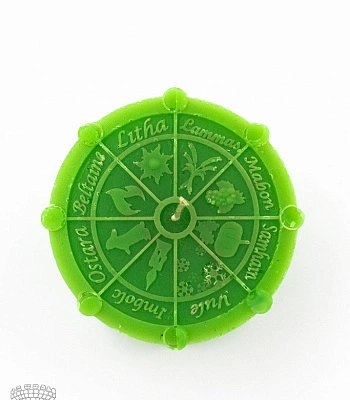 свеча колесо года (зеленая, парафин)