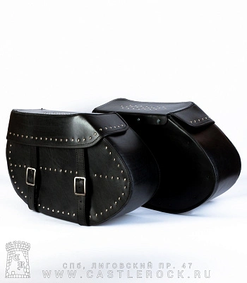 кофры для мотоцикла боковые с клепками (черные)