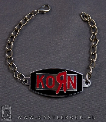 браслет на цепочке korn (красная надпись)