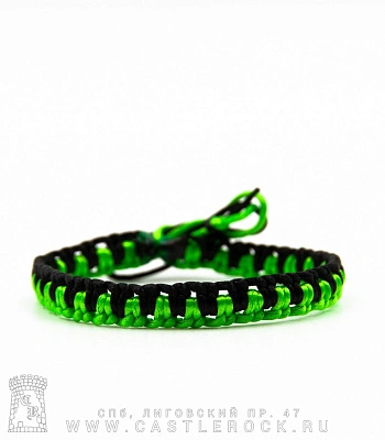 фенечка плетеная черная с зеленым