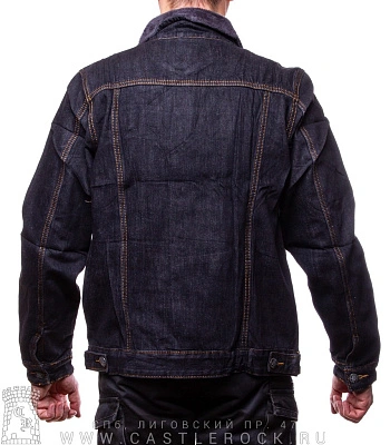 куртка джинсовая серая утепленная (серая подкладка) 807#