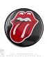 значок rolling stones (лого, черный)