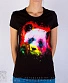 женская футболка панда разноцветная (светится)