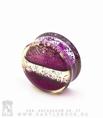 Плаг Акрил с Блестками Фиолетовый 24 мм