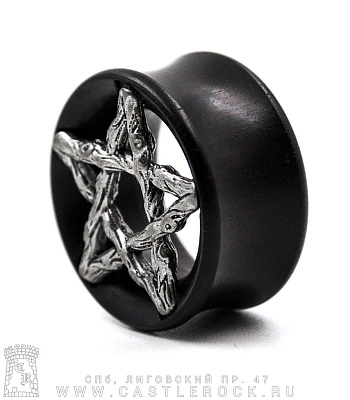 Плаг Дерево с Вставкой Пентаграмма 22 мм